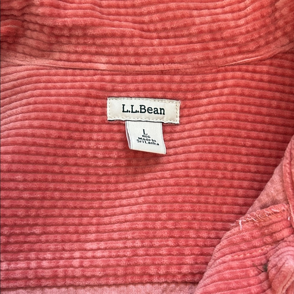 L.L. Bean Peachy Rose Corduroy Shirt - Picture 2 of 9